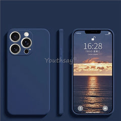 For iPhone 16 Pro Max Case Liquid Silicone Plain Case For Apple iPhone 16 Pro Max Cover TPU Anti-drop Phone Protector Cover