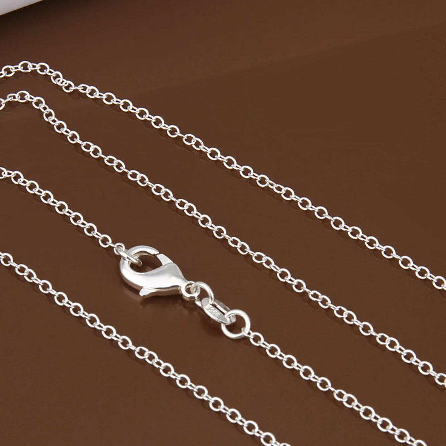 wholesale 5pcs/lot 925 Sterling Silver Chain necklace,Fashion Men/Women DIY Jewelry Rolo Chain 1mm Necklace 16 18 20 22 24"