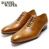Luxury Brand Mens Oxford Leather Shoes Black Brown Handmade Lace Up