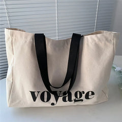 Letter Voyage Canvas Handbag Shoulder Bag Bags For Women Large Capacity Travel