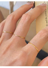 0.5mm Extremely Thin Stainless Steel Anti-Tarnish Rings for Women Fashion
