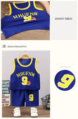 Children's Sets Summer Children Sleeveless T-shirt Shorts Set Quick-drying Outdoor Tank Top Shorts Sets Boys Sport Basketball Tr