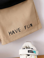 Summer Boy Cartoon Bear Children's 2-piece Set Round Neck T-shirt+Shorts Cool and Breathable