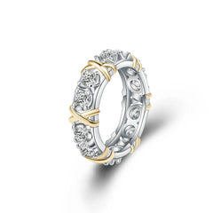 925 Sterling Silver Rings Gold Separation Inlaid Zircon Rings For Women Glamour Jewelry