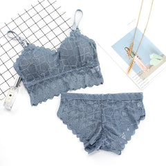 Women's Bra Set Beauty Back Tops Lace Push-up Bras and Panty Sets