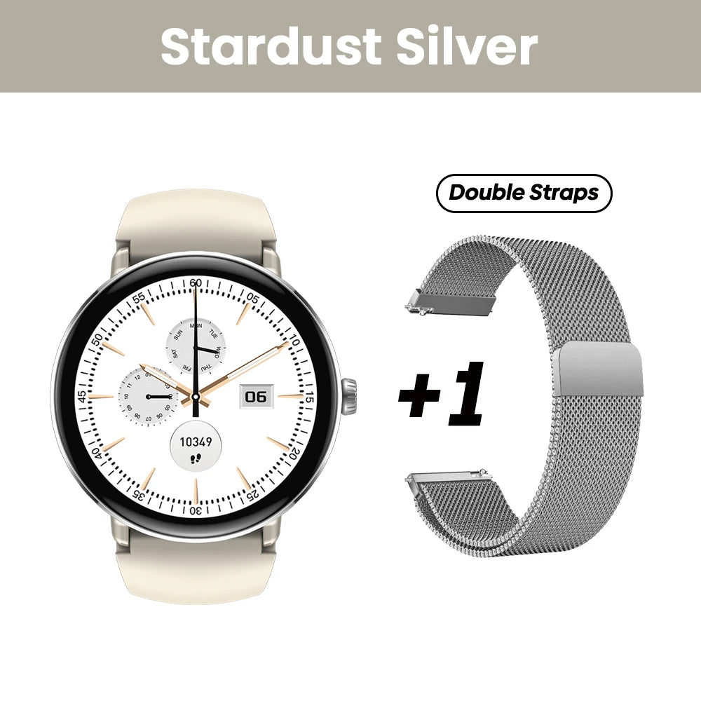 The NEW 2025 Zeblaze Lily 2 Voice Calling Female Smartwatch 1.2" AMOLED Screen Double Strap Health Management Sports Smart Watch