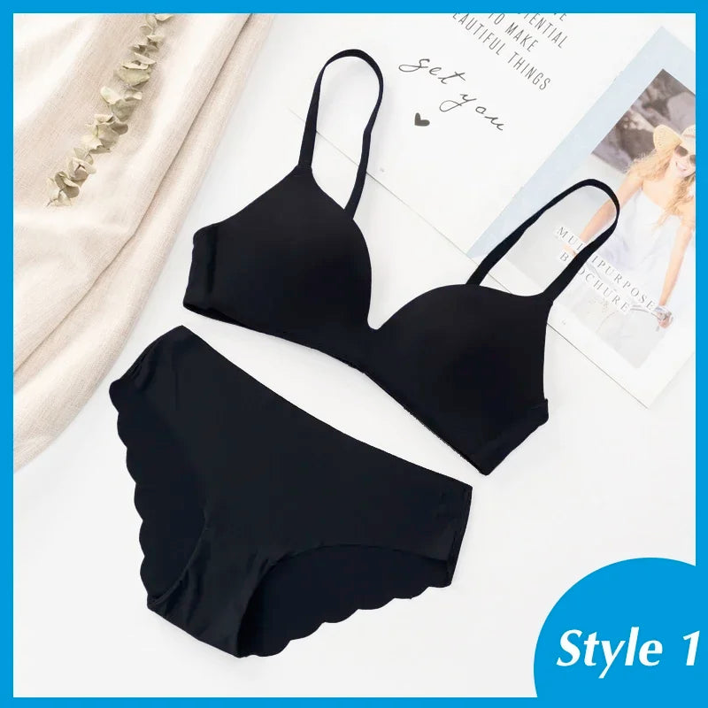 Seamless Bra Set For Women Underwear Push Up Lingerie Set Wire Free