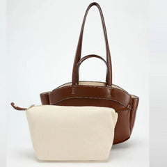 Tote Bag Underarm Pouch Fashion Pu Leather Shoulder Bag Retro Crossbody Bag