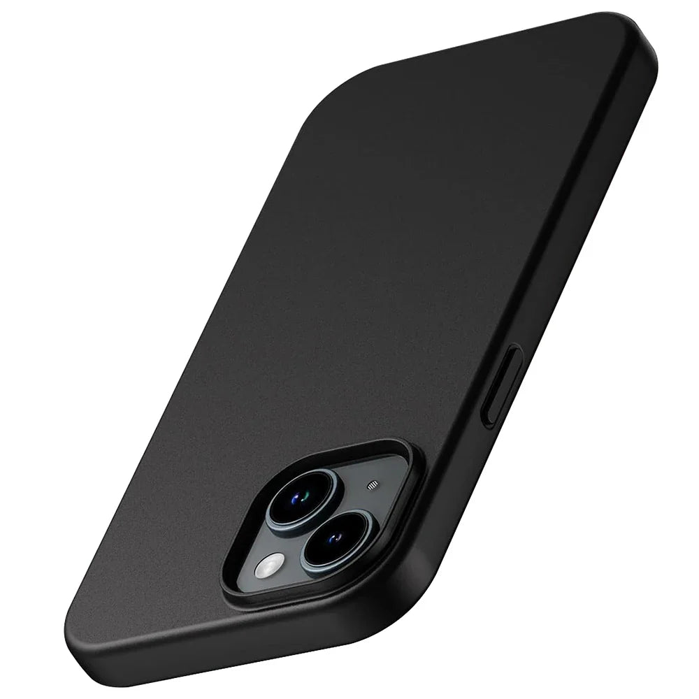 Ultra Thin Matte Silicone Soft TPU Case For iPhone 16 15 14 Plus 13 12 Mini 11 Pro XS Max X XR SE 2 3 7 8 Plus Solid Black Cover