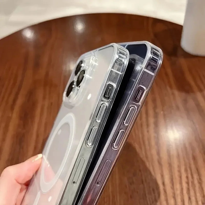 For iPhone 17 ProMax Transparent For Magsafe Magnetic Case for iPhone 17 16 15 14 13 12 11 X XR XS Max Pro Plus Shockproof Cover