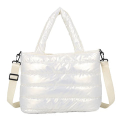 Women Winter Handbags Mobile Space Glossy Female Down Bags Cotton-padded