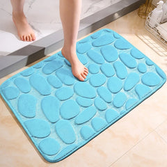 1pc Large kitchen Mat Bathroom Floor Mat Cobblestone Embossed Soft Absorbent
