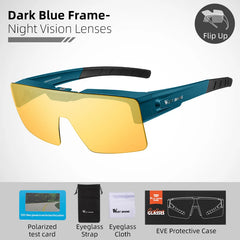 Sunglasses Flip Up Lens Polarized Glasses Fit Over Sunshade MTB Road