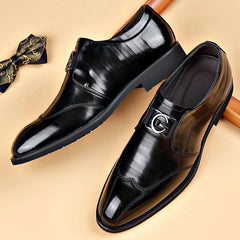Elegant Man Business Formal Social Shoe Male England Casual Loafers Black Brown