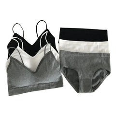 Women's Sports Bra Set Underwear Bra Korean Style Push Up No Steel Ring Bra