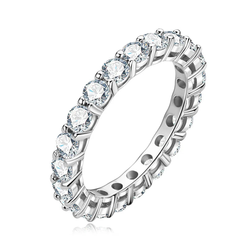 5mm 3mm Moissanite Full Eternity Ring for Women Men Real Silver 925 Sterling Wedding Engagement Band Fine Jewelry & Certificate