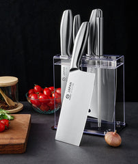 1-7pcs Chef Knife Set Hollow Handle Knife Set Stainless Steel Household Slicing Kitchen