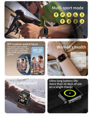 2025 New Five organ examination Health Care Smart Watch Men ECG+PPG Uric Acid Blood Fat Bluetooth Call Sports tracker Smartwatch