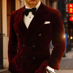Tuxedo for Mens: Slim Fit Wedding Men Suit Jacket for Groom Party 1 Piece Velvet