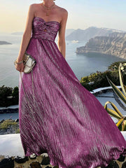 Formal attire Dresses: Long Dress Women Boho Elegant Bronzing Evening Dress