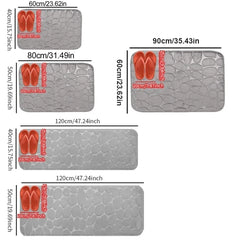 1pc Large kitchen Mat Bathroom Floor Mat Cobblestone Embossed Soft Absorbent