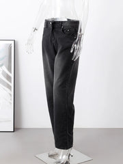 Y2k Street Jeans Women Vintage Blue High Waist Female Straight Leg Pants