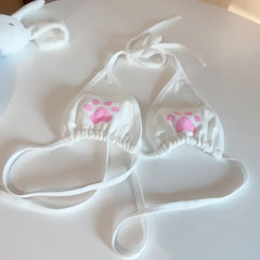 Lace Up Lolita Women's Underwear Set Cotton Breathable Kawaii Cat Claw