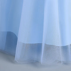 12 14 Yrs Girls Party Dresses Blue Sequined Bow Gala Prom Gown for Children Kids Formal Events Costume Birthday Princess Clothes