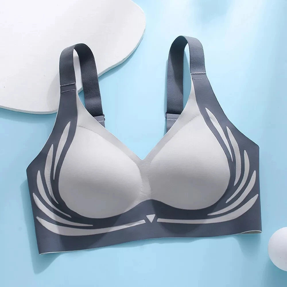 Ladies Underwear V-neck No Steel Ring Small Chest Gathered Adjustable