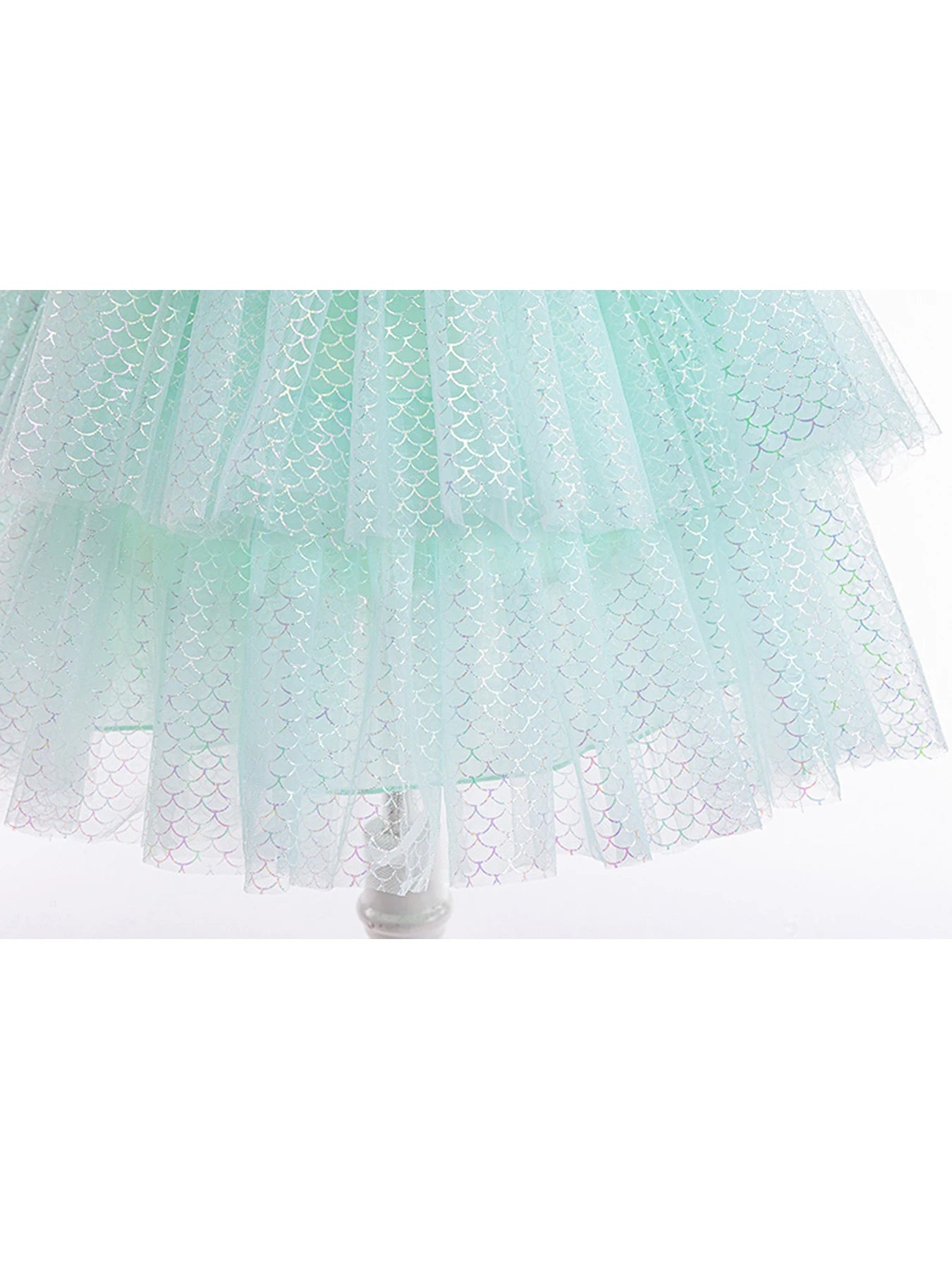 Girls Elegant Rainbow Princess Dress With Bowknot Flutter Trim Mesh Dress Tutu Dress For Party, Performance Tutu Dress