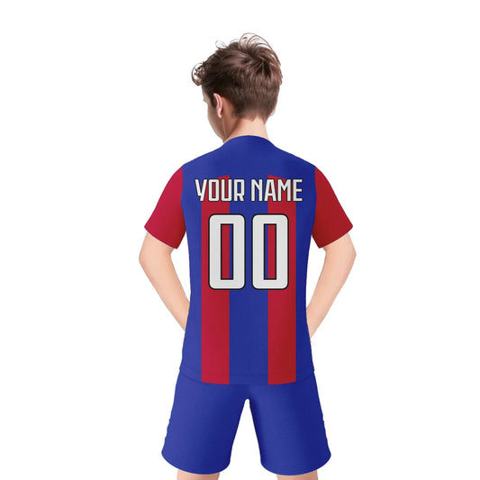 Personalized Kids Soccer Jersey Set Custom Name Number Soccer Kit Boys Girls Youth Team Soccer Uniform Blue Red Football Shirt
