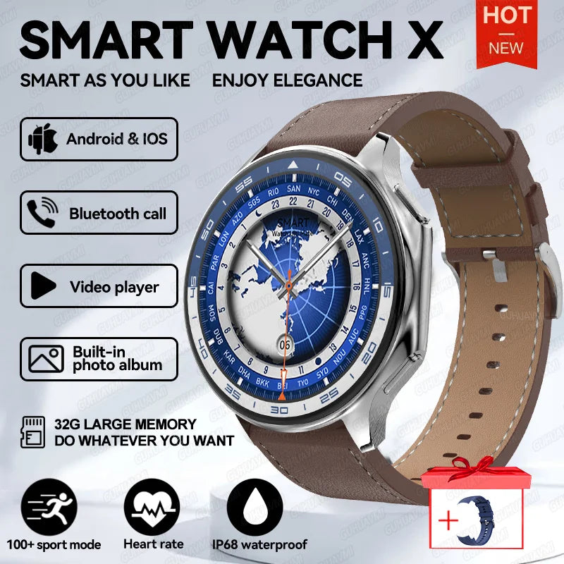 2025 Men High-End Business Watch For IOS OPPO Watch X 4G Large Memory Video playback Smartwatch Sport Fitness Waterproof Watches