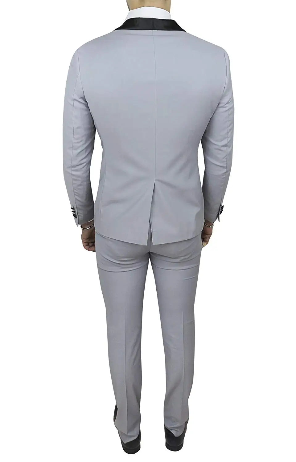 Tuxedo for Mens: Light Gray Men Suits Shawl Lapel Jacket Pants Wedding Italian Blazer