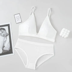 Women Seamless Bras Set Low Rise Panties Non Wired Bra Comfort Bralette