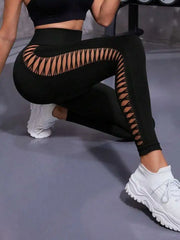 Women Tie Dye Hollow Out Leggings Sports Yoga Pants Fitness Sportswear