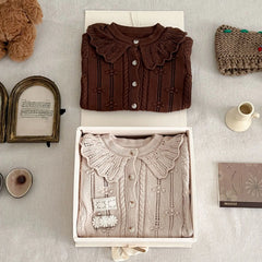 Boys And Girls Knit Cardigan Overcoat Versatile Top Shirt Kids Fashion Baby Clothing