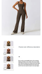 Women Jumpsuits One-Piece Yoga Suit Dance Belly Tightening Fitness Workout Set