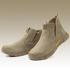 Safety Boots Men Welder Safety Shoes Anti-Smash Indestructible Leather Material Work Boots Steel Toe Security Boots Footwear