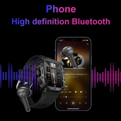 KESHUYOU Outdoor Sports Smart Watch 2.01 inch HD Screen LED Flashlight Bluetooth Talking Smart Watch for Men Women Holiday Gifts