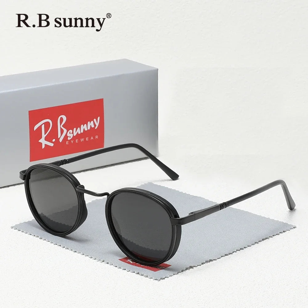 Retro Round Frame Sunglasses Men Polarized Luxury Women Driving Glasses Anti-glare UV400 Alloy Eyewear Accessories
