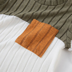 2025 Boys Autumn Winter Long Sleeve sweater suits Solid Color Block Pants Set Kids Outfit Casual Comfortable Clothing