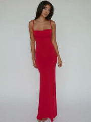 Draped Backless Sleeveless Slip Maxi Dress for Women Elegant Summer