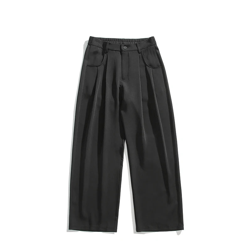 Men Fashion Society Mens Dress Pants Korean Loose Wide Leg Pants