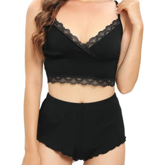 Lingerie Set For Women Lace Bralettes and Panty Sets Solid Bra Crop Babydoll Lingerie