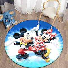 Minnie Mickey Mouse,beauty Cartoon HD Printed Round Carpet, Bedroom, Balcony