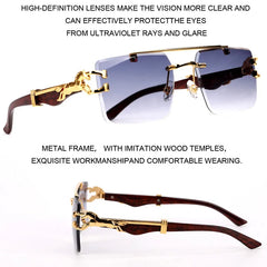 Sunglasses Women Square Rimless Sunglasses For Men Vintage
