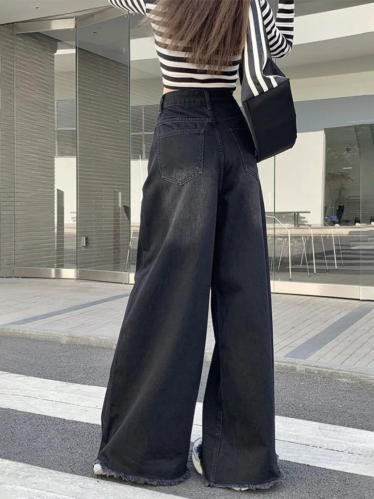 Hot Girl Baggy Jeans Femenina Y2k Street vintage Washed Denim Pants For Women