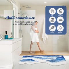 Rug Aesthetic Tufting Anti Slip Carpet Mini Bathroom Mat Ocean Sea Tufted Carpet