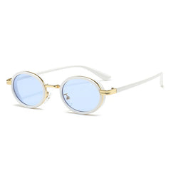 Men Sunglasses Vintage Semi-Metal Women Gradient Shades UV400 Blue