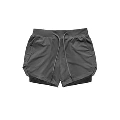 Running Shorts Men 2 In 1 Double-deck Quick Dry GYM Sport Shorts Fitness Jogging